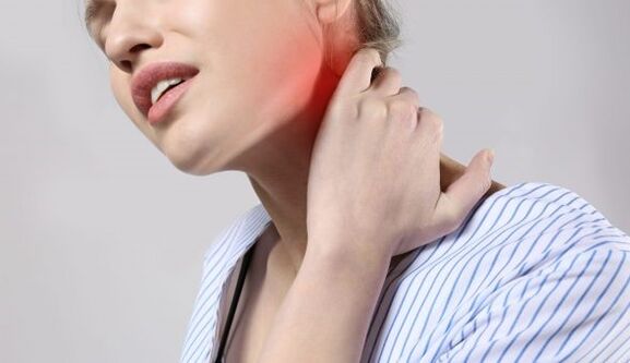 Pain in the neck and shoulders is seen with osteochondrosis of the cervical spine